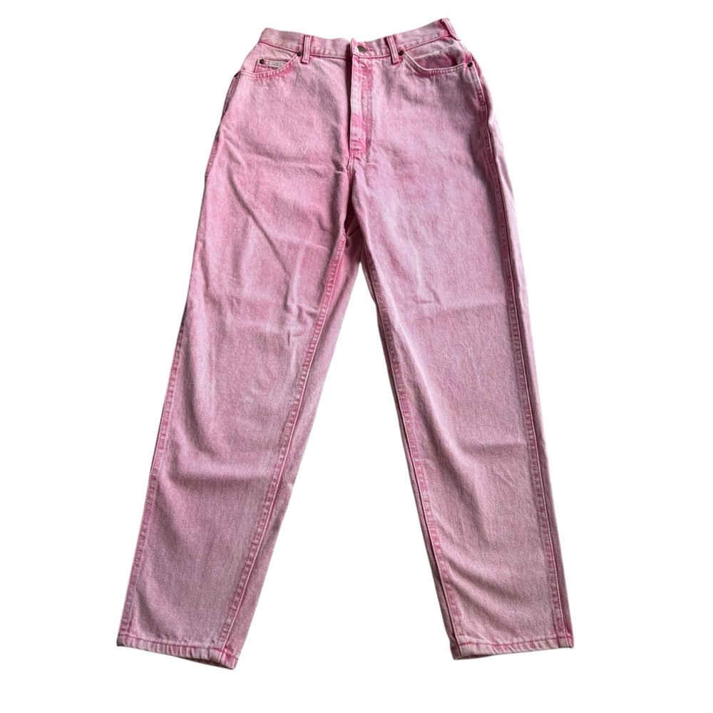 Vintage Lee Sport Pink Denim Jeans Size 12 Medium High Waist Preppy Barbie